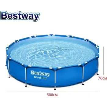 Bestway Басейн с метална конструкция Bestway 56706 Steel Pro, 366x76см, 6473л (56706 Steel Pro)