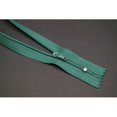 Nedeliteľný jemný plastový špirálový zips (veľkosť číslo 3) rôzne farby - dĺžka 12 cm - 60 cm 16 cm Modrozelená