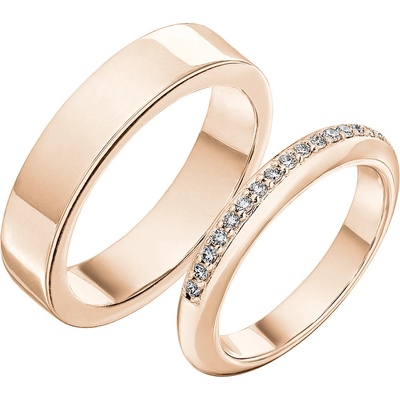 Tiami Snubní prsteny s diamanty Concordia Růžové zlato na míru RCSP2305