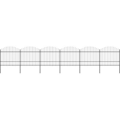 OMAXI Zahradní plot s kopím nahoře ocelový 1005 x 175 cm černý 714738
