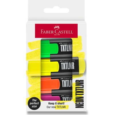 Faber-Castell 154204 Zvýrazňovače Short TXTLNR SF 4 ks