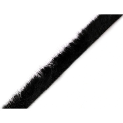 Oděvní / dekorační kožešinový proužek plochý, řezaný šíře 1,5 cm Varianta: 16 černá, Balení: 1 m 57755/147170/265966