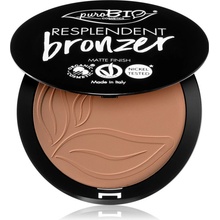 puroBIO Cosmetics Resplendent bronzer s matným efektom 05 Warm Brown 9 g