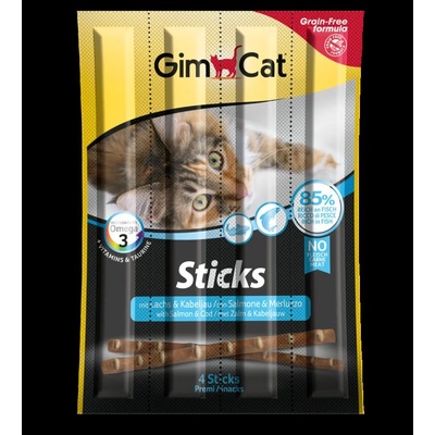 GimCat Sticks Саламени пръчици със сьомга и атлантическа треска 4 бр