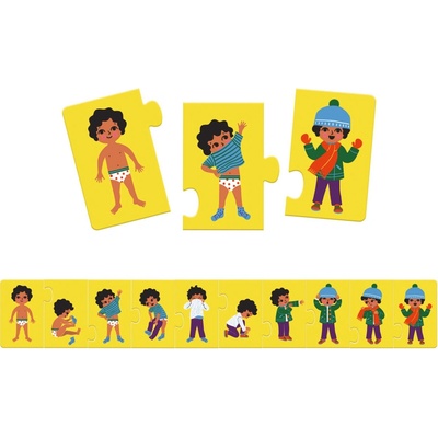 DJECO postupové Obliekam sa do zimy 10 dielov samostatné obliekanie dieťaťa