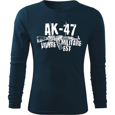 DRAGOWA FIT-T Тениска с дълъг ръкав Seneca AK-47, тъмносиня, 160 г/м2 (11650)
