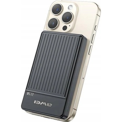 Awei P33K MagSafe безжична зарядна батерия 10000mAh 22, 5W черна (AWE000195)