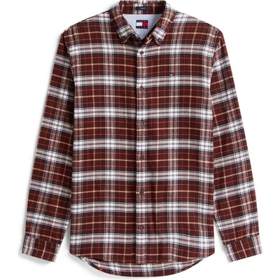 Tommy Hilfiger Риза с дълъг ръкав Tommy Jeans Men's TJ Flannel Long Sleeve Patterned Shirt - Rich Brown