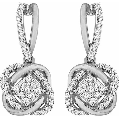 Eppi Prepletané náušnice s lab-grown diamantmi Earlene E43404