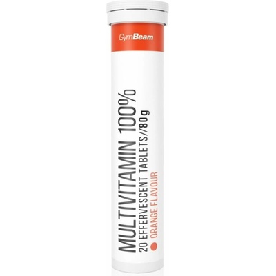 GymBeam Multivitamin 100% šumivé tablety pro podporu imunitního systému příchuť Orange 20 tbl