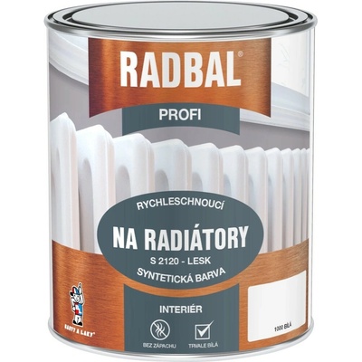RADBAL PROFI S 2120 Syntetický email na vrchné nátery radiátorov, 1000 biely lesklý, 0,6l