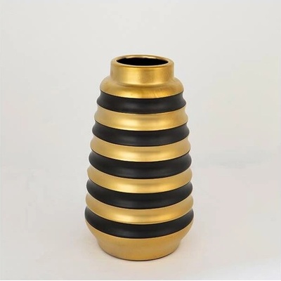 Eurolamp | Keramická váza 25x14 cm zlatá/čierna | EU0502