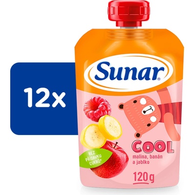 Sunárek cool ovocie Broskyňa Banán jablko 12 x 120 g