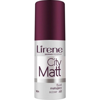Lirene City Matt matující fluidní make-up s vyhlazujícím efektem 207 Beige 16 h with Vitamin E and C 30 ml