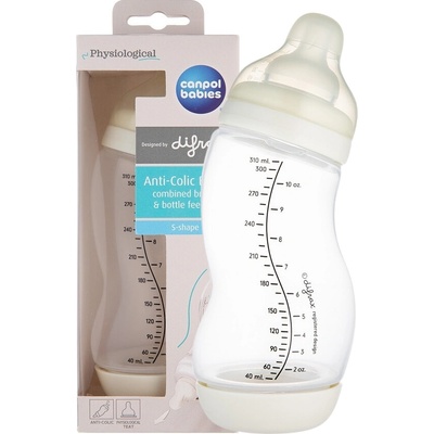 Canpol babies Láhev antikoliková S-Shape bezbarvá 310 ml