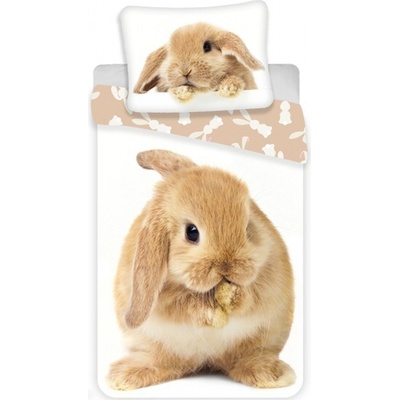Jerry Fabrics Povlečení Bunny brown 140x200 70x90