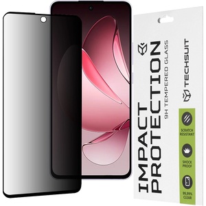 Techsuit Протектор за Oppo Reno13 F 4G / Reno13 F 5G / Reno13 FS 5G - Techsuit - 111D Privacy Full Glue - Черен