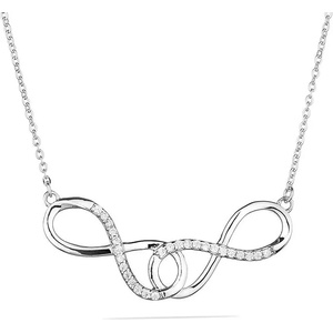 Swan Сребърно колие с циркони END926N Swan