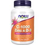 NOW NOW C-1000 Zinc and D-3, 100 Veg Capsules