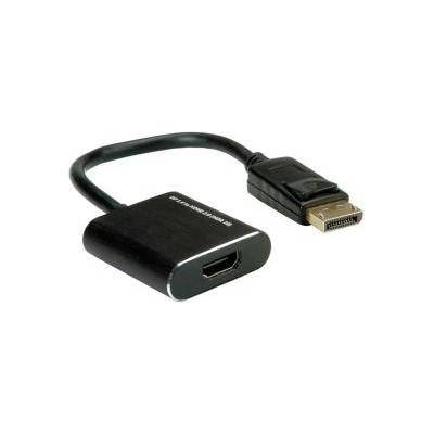 Адаптер ROLINE 12.03. 3164 DisplayPort-HDMI, 4K 60Hz, DP v1.4, DP M - HDMI F, черен, 12.03. 3164