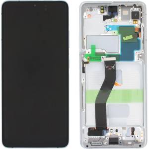 Samsung Стъкло и LCD екран за Samsung Galaxy S21 Ultra 5G / SM-G998, оригинален, сребро (16307)