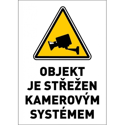 Samolepka výstražná " OBJEKT STŘEŽEN KAMEROVÝM SYSTÉMEM" A5
