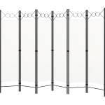 vidaXL Параван за стая, 6 панела, бял, 240x180 cм (320711)