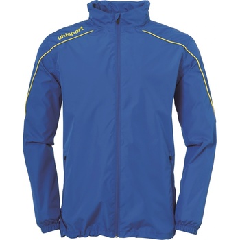 Uhlsport Яке Uhlsport Men's Stream All Weather Water Resistant Concealed Hood Performance Training Jacket - Blue/Lime Yel