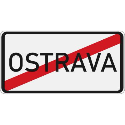 Dopravní značka IZ4b Konec obce (jednoslovný název)
