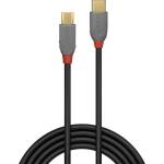 Lindy Кабел Lindy Anthra Line, от USB Type-C 2.0 (м) към USB Micro B 2.0 (м), 2.0 м, черен (LNY-36892)