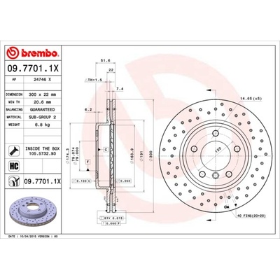 BREMBO Brzdový kotúč 0977011X