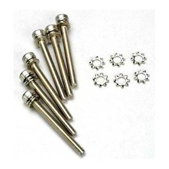 Traxxas винт с вътрешен шестостен M3x28mm цилиндрична глава с шайба (6)