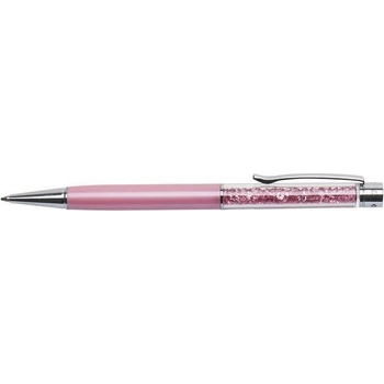 Art Crystella kuličkové pero Touch růžová bílé krystaly Swarovski 14 cm 1805XGT552