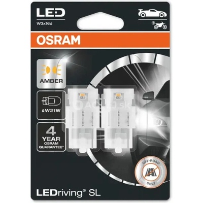 Osram W21/5W 12V 1,3W W3X16d LEDriving SL (jantárová) 2 ks