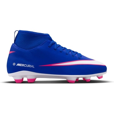 Nike Юношески футболни бутонки Nike Mercurial Superfly 10 Junior Firm Ground Football Boots - Blue/Wht/Pink