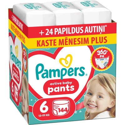 Pampers Пелени-гащички Pampers Active Baby - Размер 6, 13-19 kg, 144 броя (1100053076)