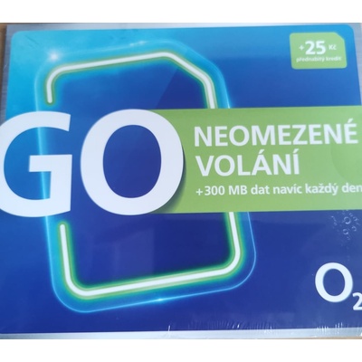 O2 GO SIM KARTA - kredit 25,- Kč Tarif GO NEOMEZENĚ + 300 MB – Zboží Živě