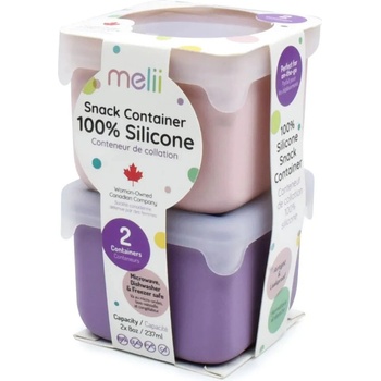 Melii Силиконови кутии за храна Melii - 2 броя, Pink/Purple (ML23300)