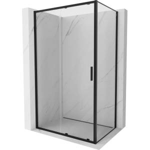 Mexen Exo плъзгаща се душ кабина 145 x 70 см, прозрачна, черна - 8151-145-070-70-00 (8151-145-070-70-00)