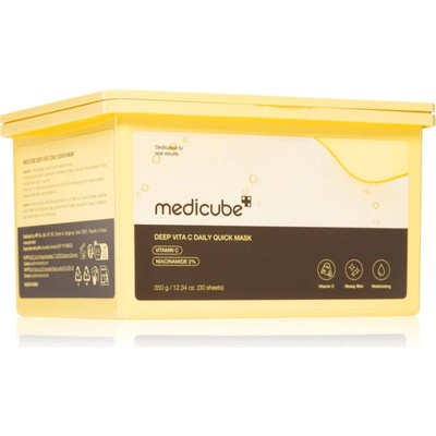Medicube Deep Vita C Daily Quick Mask хидратираща платнена маска да уеднакви цвета на кожата голяма опаковка 30 бр