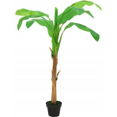zahrada-XL Umělý banánovník s květináčem 180 cm zelený
