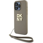 DKNY DKHCP15LPBSWSE iPhone 15 Pro 6.1" твърд бежов калъф с гривна и лого Stock (DKHCP15LPBSWSE)