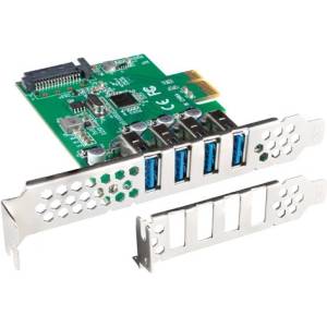 Lanberg pci express x1 card->4x USB-A 3.1 gen1 low profile (PCE-US3-004) - TechnoGear