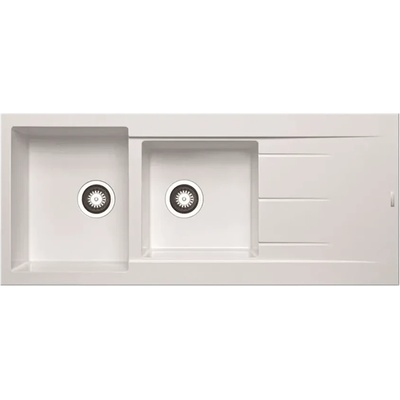 Pyramis PYRAGRANITE ALAZIA (116х50) 1 3/4B 1D Snow, Мивки за кухни композитни