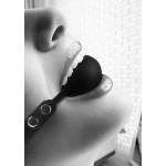 Shots Toys Силиконова топка за уста Black and White
