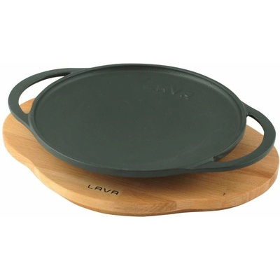 LAVA METAL Litinová pánev "wok" 20cm s dřevěným podstavcem LVECOSK20T7K4