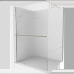 Mexen Kioto+ душ преграда с рафт Walk-in 120 x 200 cm, ивици, четкан никел - 800-120-121-97-09 (800-120-121-97-09)