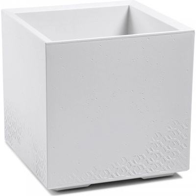 Lepaso Plastový květináč Karo eco recycled beton 400x400 mm bílý (123893 007 LA935 KARO beton bílý rec.400ECO)