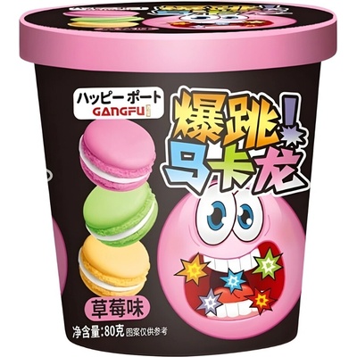 Gangfu Strawberry Popping Candy Macarons 80 g