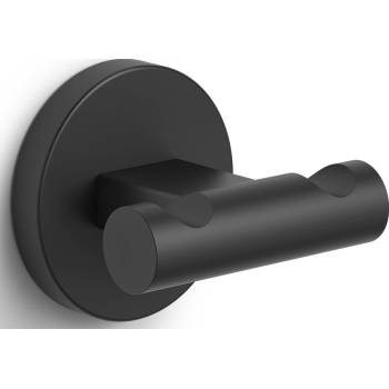 ZACK Закачалка за кърпи Scala двойна черна (40855)